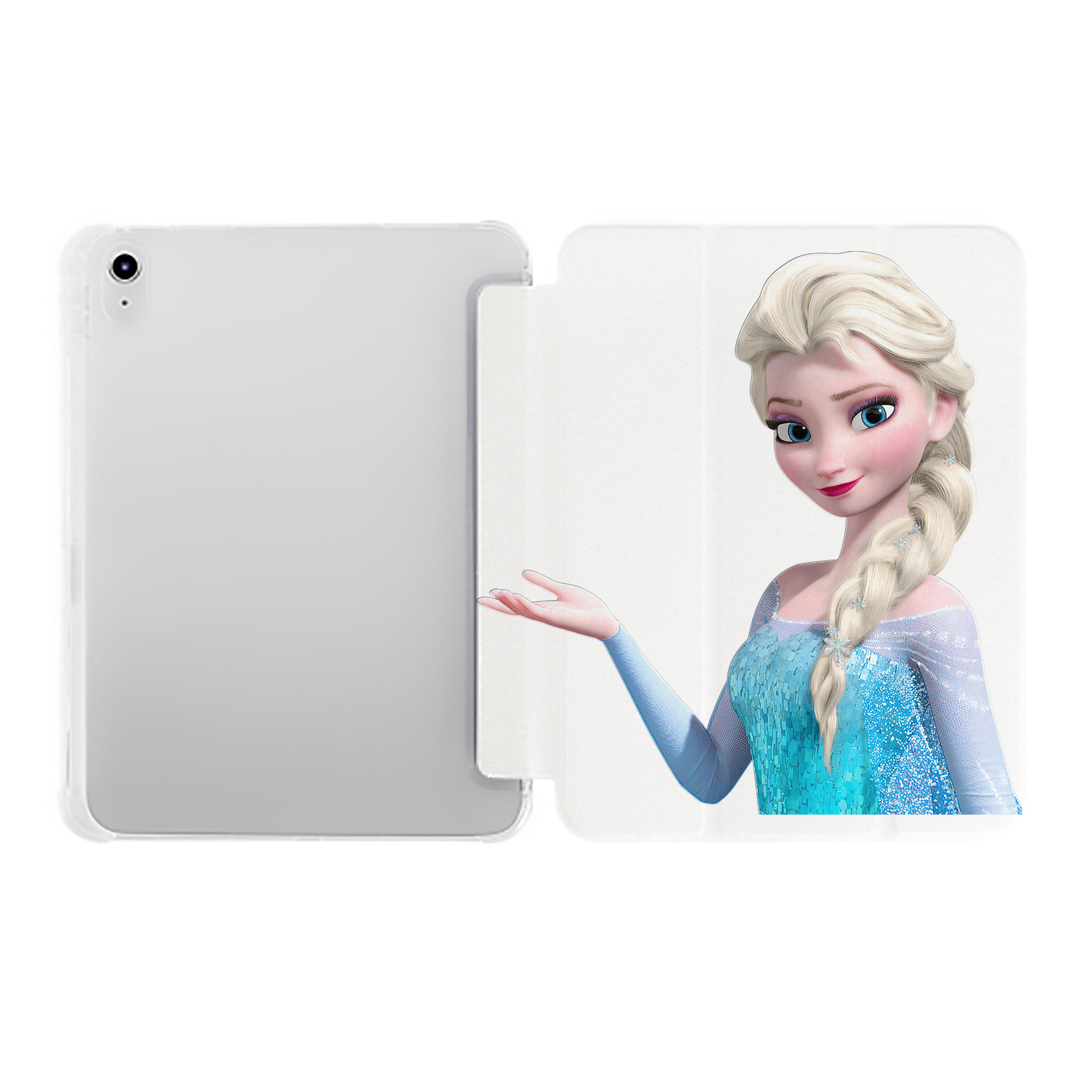 （画像用） アナと雪の女王 アンナ エルサ Frozen Anna Elsa IPad ケース ペン収納付き 三つ折りスタンド PUレザー×シリコン 対応機種9.5/10.5/10.9インチ